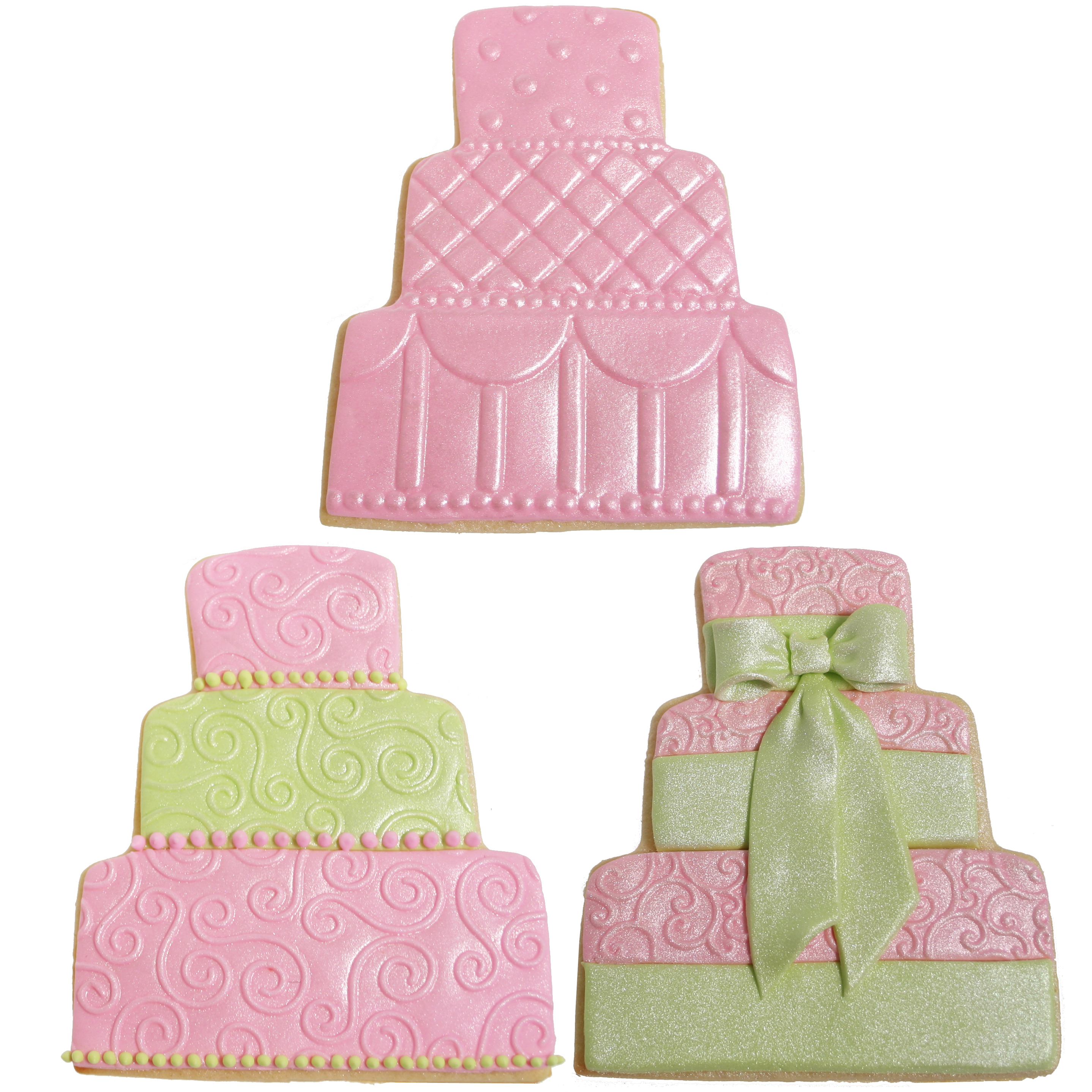 Pink green wedding cakes